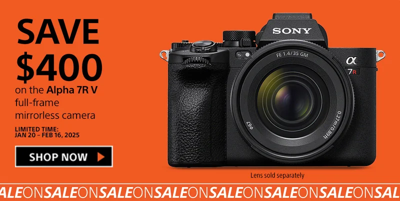 Save $400 on the Alpha 7R V full-frame mirrorless camera | Limited time: Jan 20 - Feb 16, 2025 | Shop now