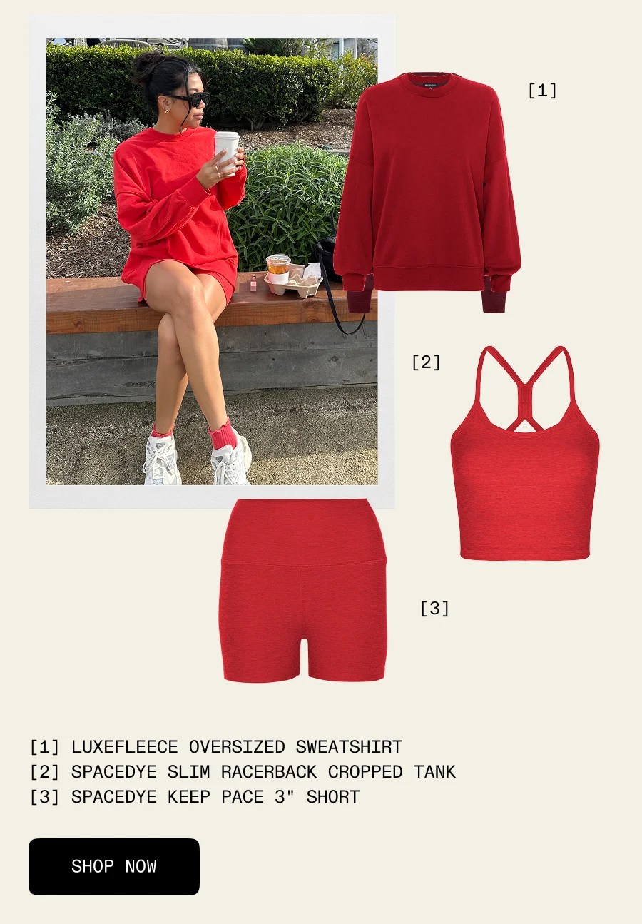 LuxeFleece Oversized Sweatshirt in Chili Red