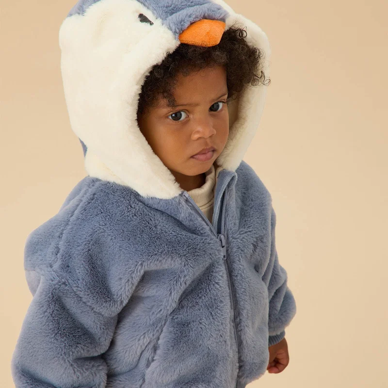 Image of Penguin Faux Fur Hooded Bomber Jacket