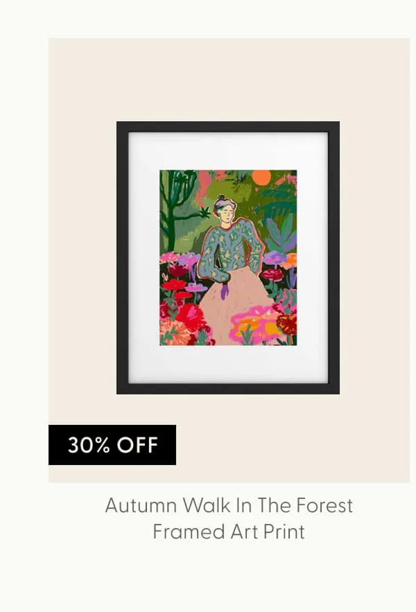 AUTUMN WALK IN THE FOREST Framed Art Print