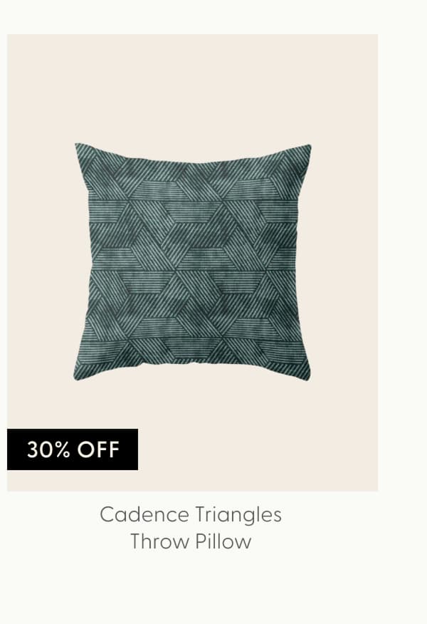 cadence triangles - dark green Throw Pillow