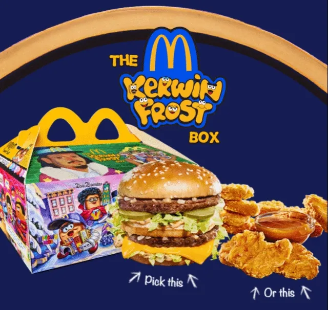 The Kerwin Frost Box: Pick this (a Big Mac) or this (10 piece Chicken McNuggets) and enjoy it with medium Fries and a drink.