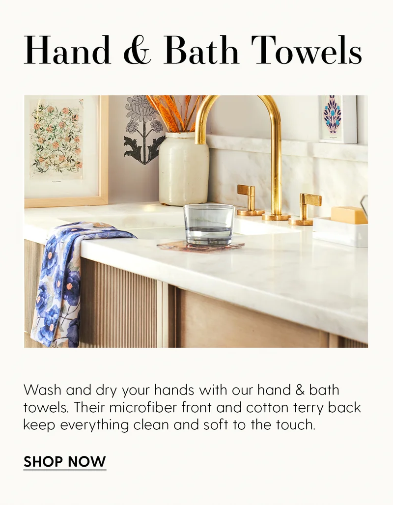 Hand & Bath Towels | Wash and dry your hands with our hand & bath towels. Their microfiber front and cotton terry back keep everything clean and soft to the touch. | Shop Now