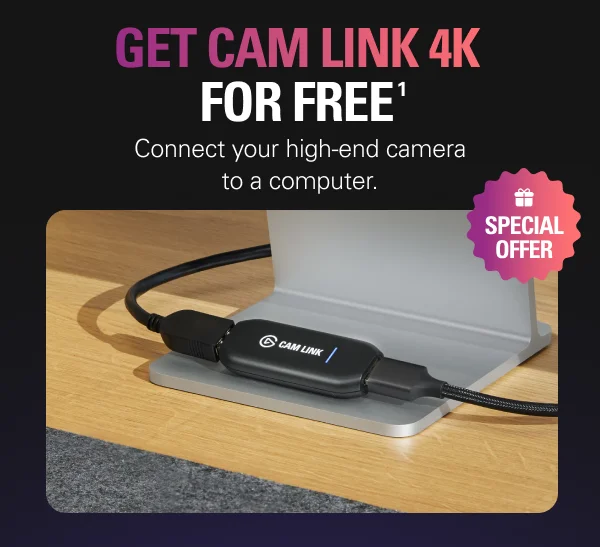 SPECIAL OFFER: GET CAM LINK 4K FOR FREE (1). Connect your high-end camera to a computer.