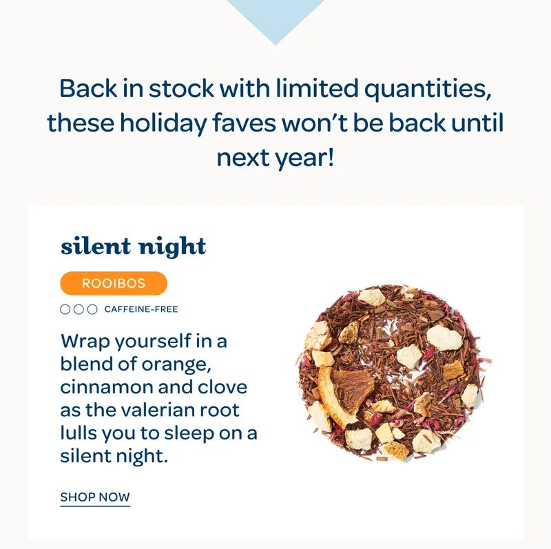 Silent night - Wrap yourself in a blend of orange, cinnamon and clove as the valerian root lulls you to sleep on a silent night. - Shop now