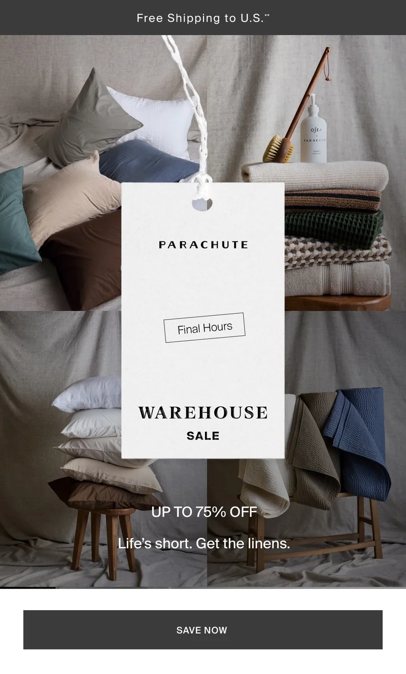 Final hours! Shop the warehouse sale for up to 75% off.