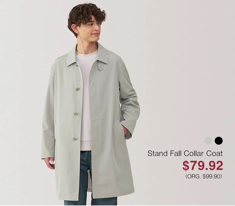 Shop Men's Stand Fall Collar Coat