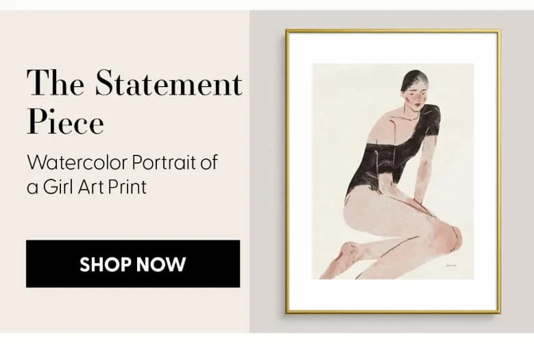 Watercolor portrait of a girl Art Print