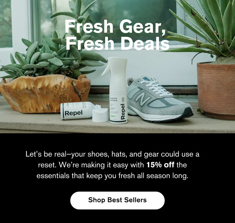 Fresh Gear, Fresh Deals | Let’s be real—your shoes, hats, and gear could use a reset. We’re making it easy with 15% off the essentials that keep you fresh all season long. | Shop Best Sellers