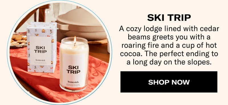 SKI TRIP | A cozy lodge lined with cedar beams greets you with a roaring fire and a cup of hot cocoa. The perfect ending to a long day on the slopes. | SHOP NOW