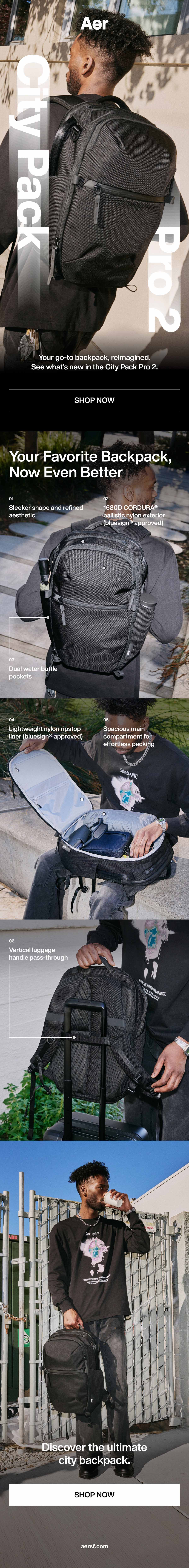 Feature images of the all-new Aer City Pack Pro 2