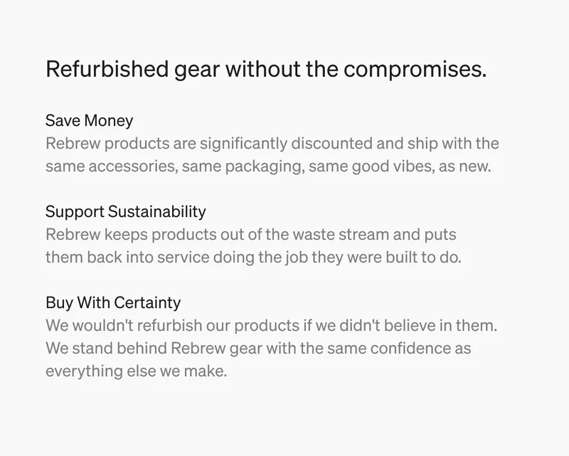 Refurbished gear without the compromises