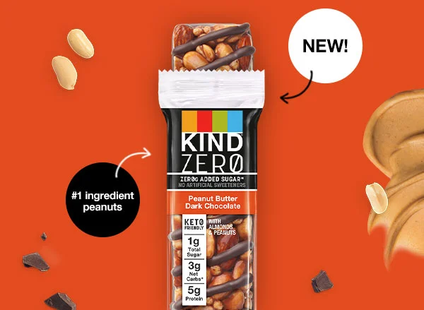 Peanut Butter Dark Chocolate KIND ZEROg Added Sugar Bars