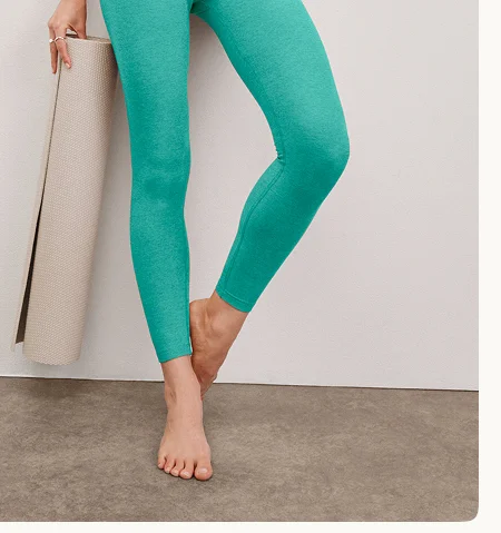 Spacedye At Your Leisure High Waisted Midi Legging in Caribbean Sea Heather