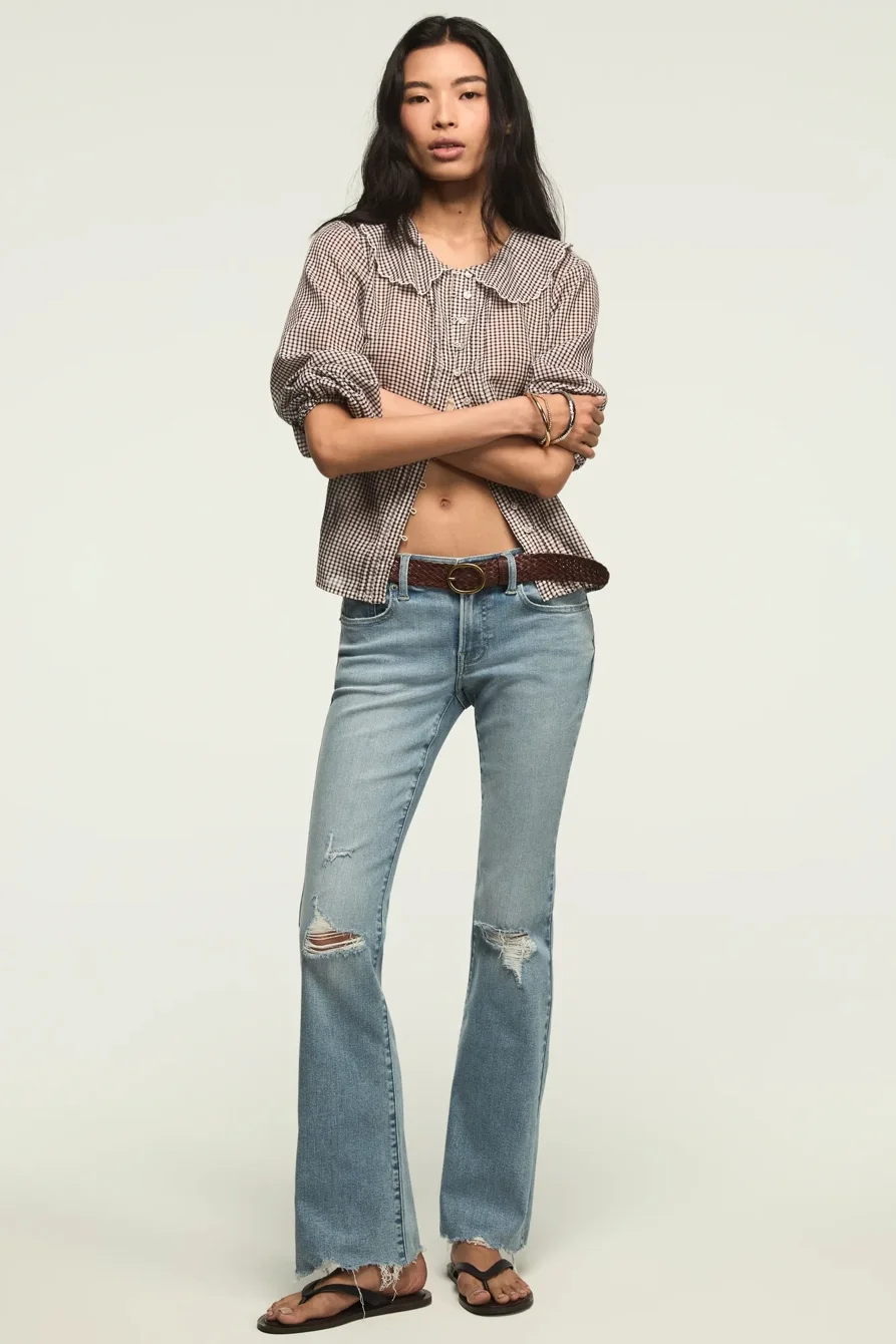 Image of Lucky Brand Mid Rise Sweet Flare - Women's Pants Denim Flare Flared Jeans in Capsize Dest