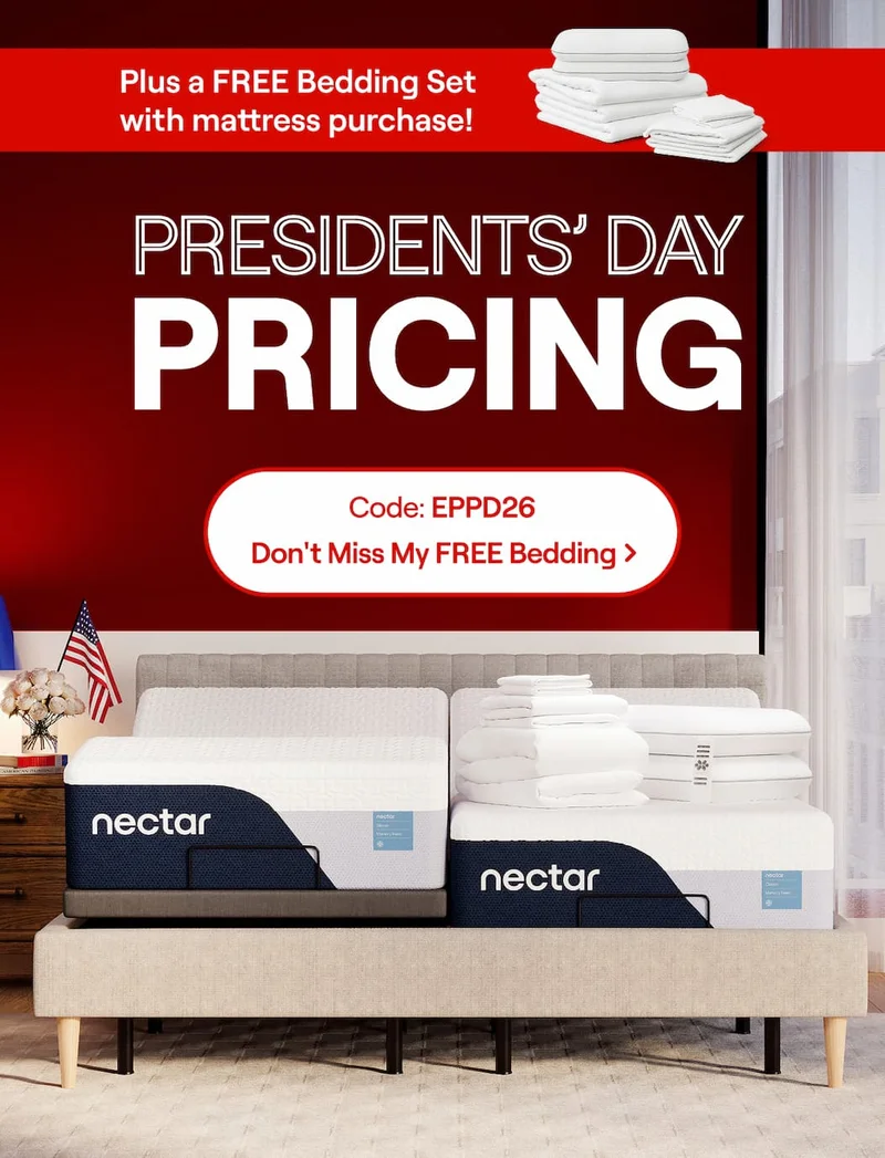 Presidents' Day Pricing PLUS a Bonus Bedding Set with mattress purchase! Use Code: discount code>