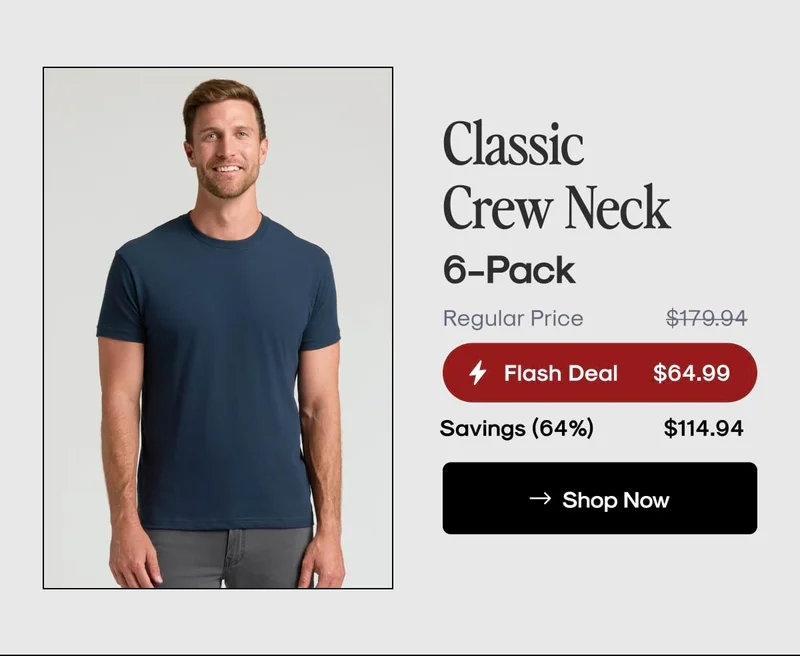 Classic Crew Neck 6‑Pack