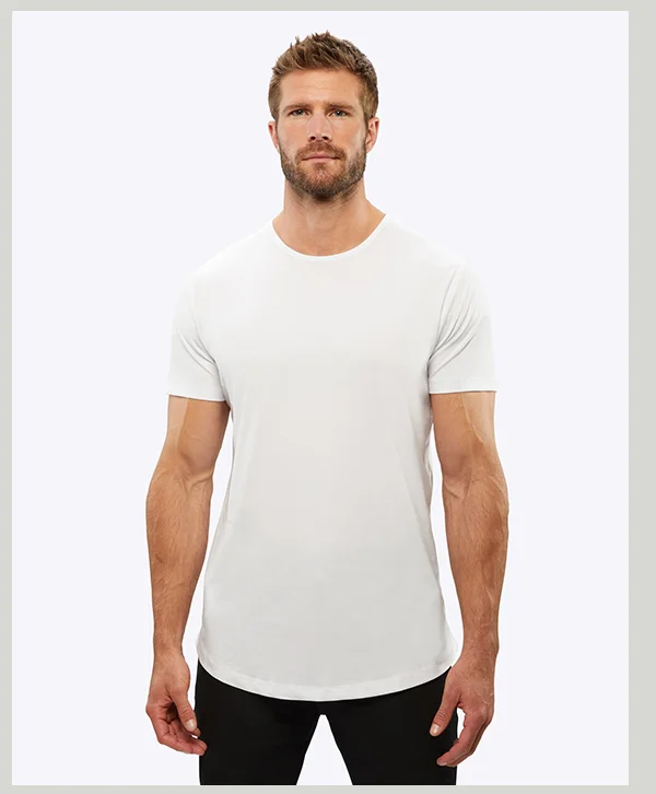 White AO Curve-Hem Tee