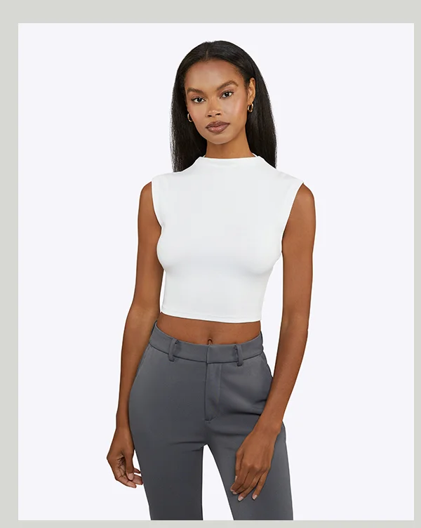 White Sleeveless Tomboy Tee