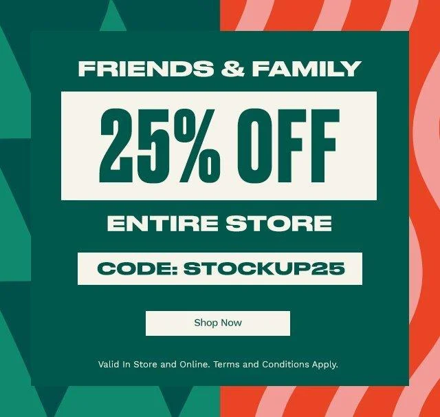 ENDS TONIGHT 25% OFF SITEWIDE CODE: discount code