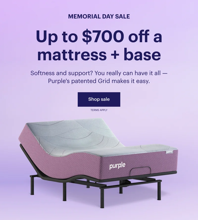Up to $700 off a mattress + base