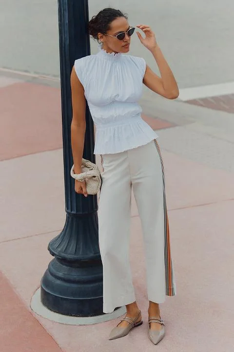 The Ettie High-Rise Crop Wide-Leg Jeans by Maeve: Bold Stripe Edition