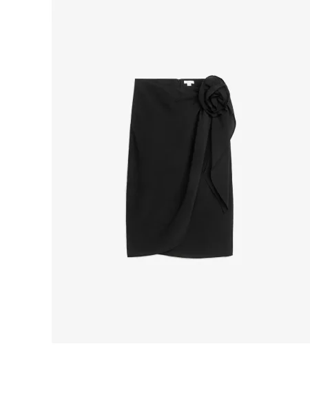 Rose-Detail Wrap Skirt