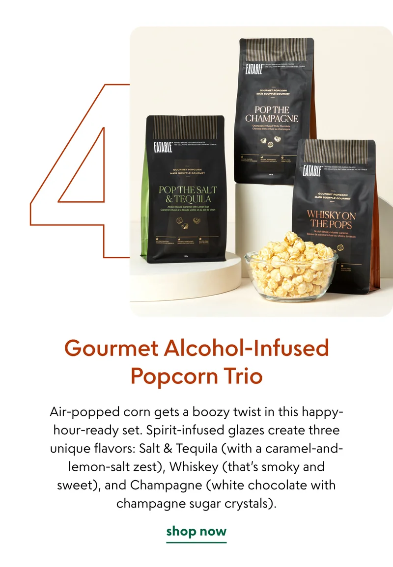 Gourmet Alcohol-Infused Popcorn Trio