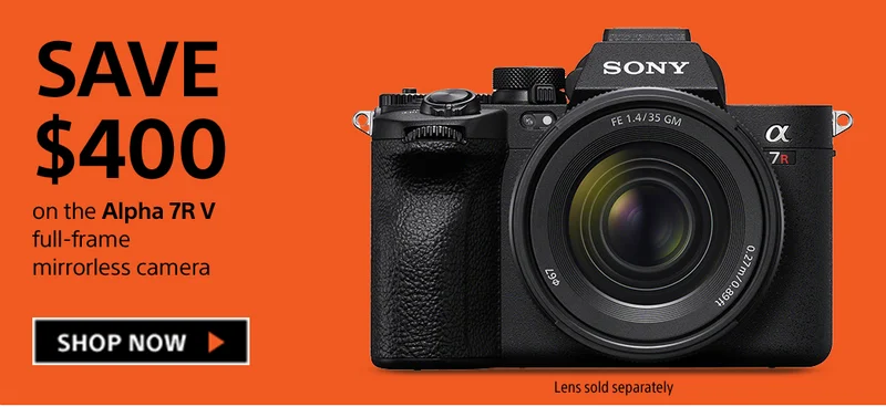 Save $400 on the Alpha 7R V full-frame mirrorless camera | Shop now