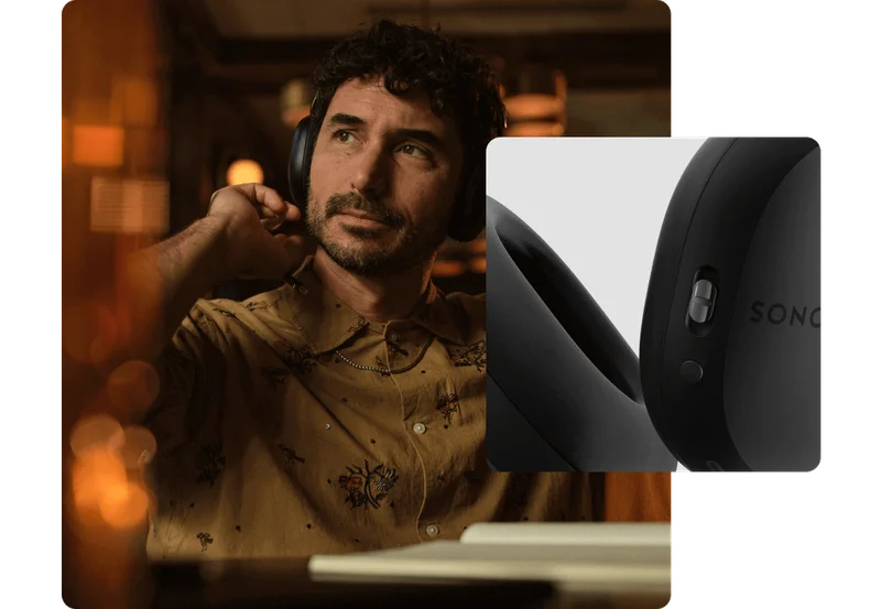 man wearing sonos ace