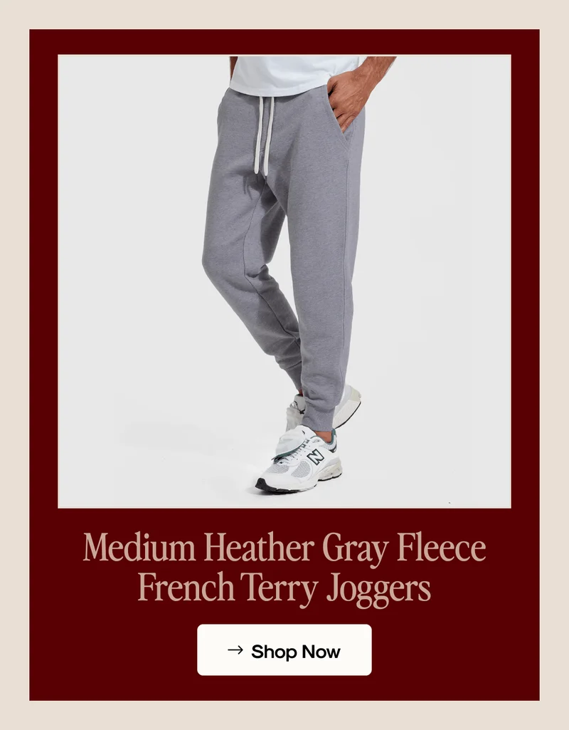 Medium Heather Gray Fleece French Terry Joggers