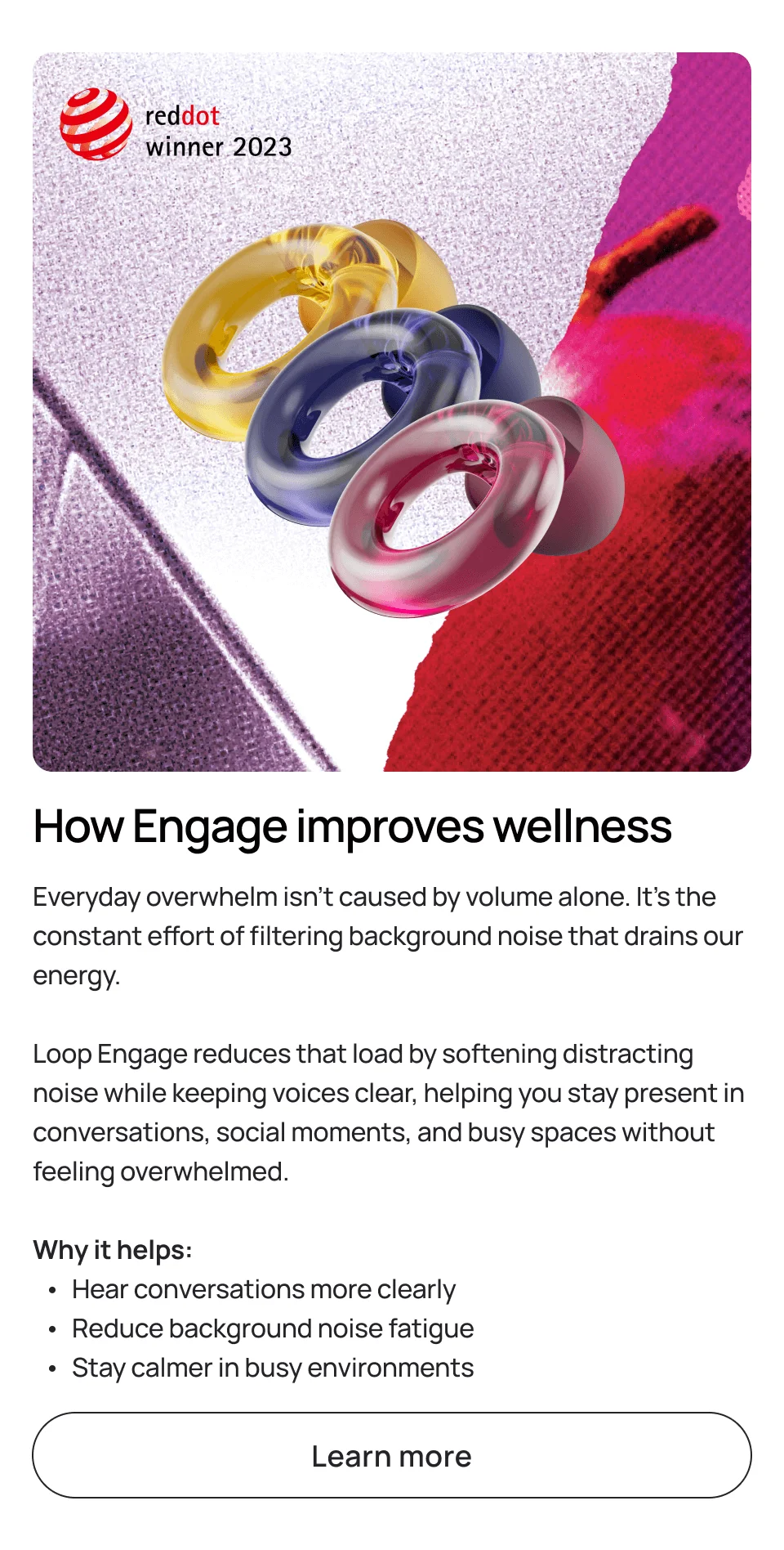 How Engage improves wellness