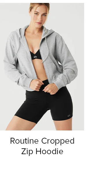 ROUTINE CROPPED ZIP HOODIE