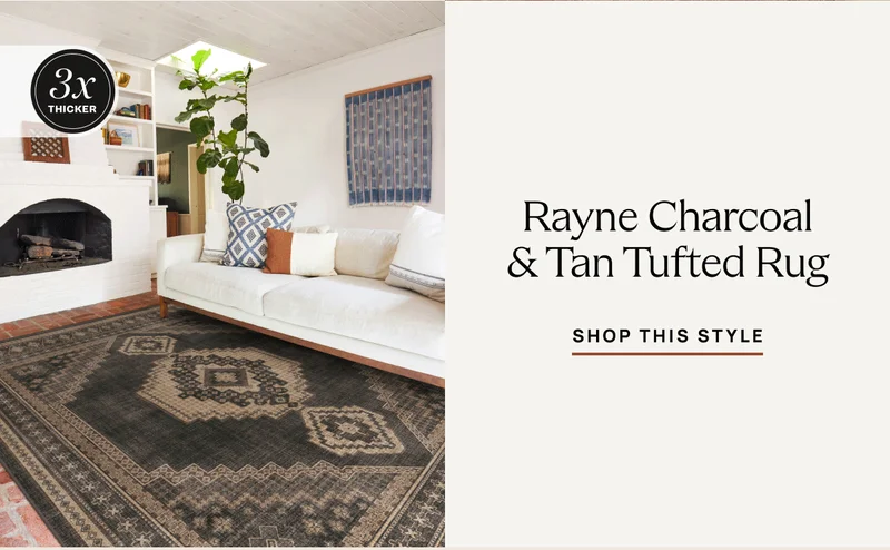 Rayne Charcoal & Tan Tufted Rug