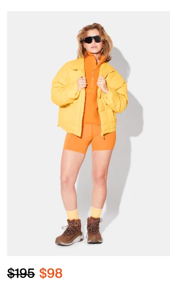 Nellie Packable Puffer in Creamsicle