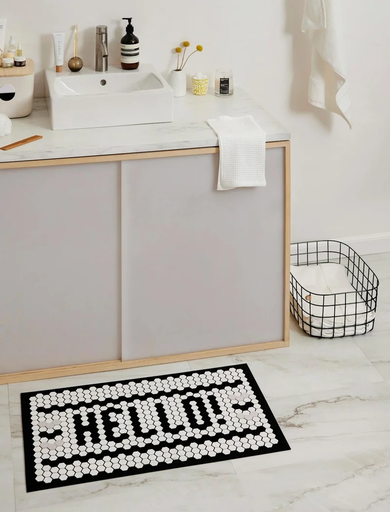 Start your day right with a fun design in the bathroom.