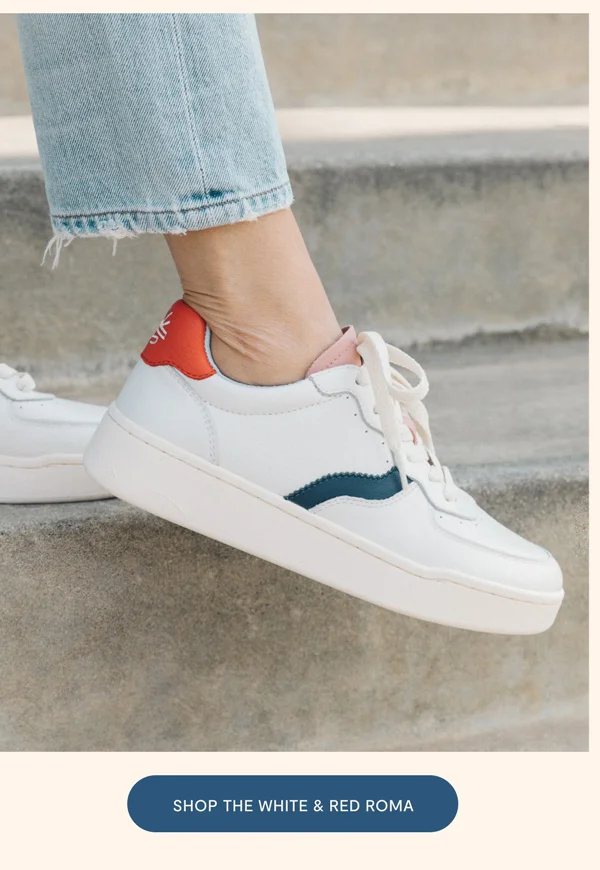 The Roma Sneaker - White and Red