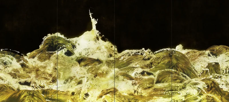 “Gold Waves” by teamLab
