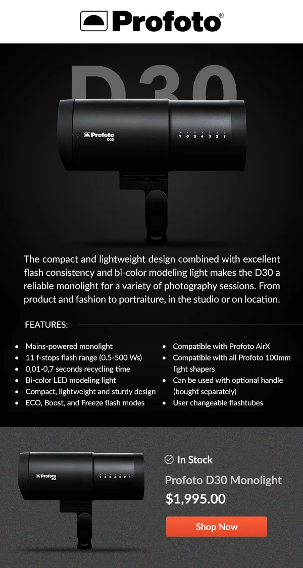 Profoto D30 Monolight | Shop Now