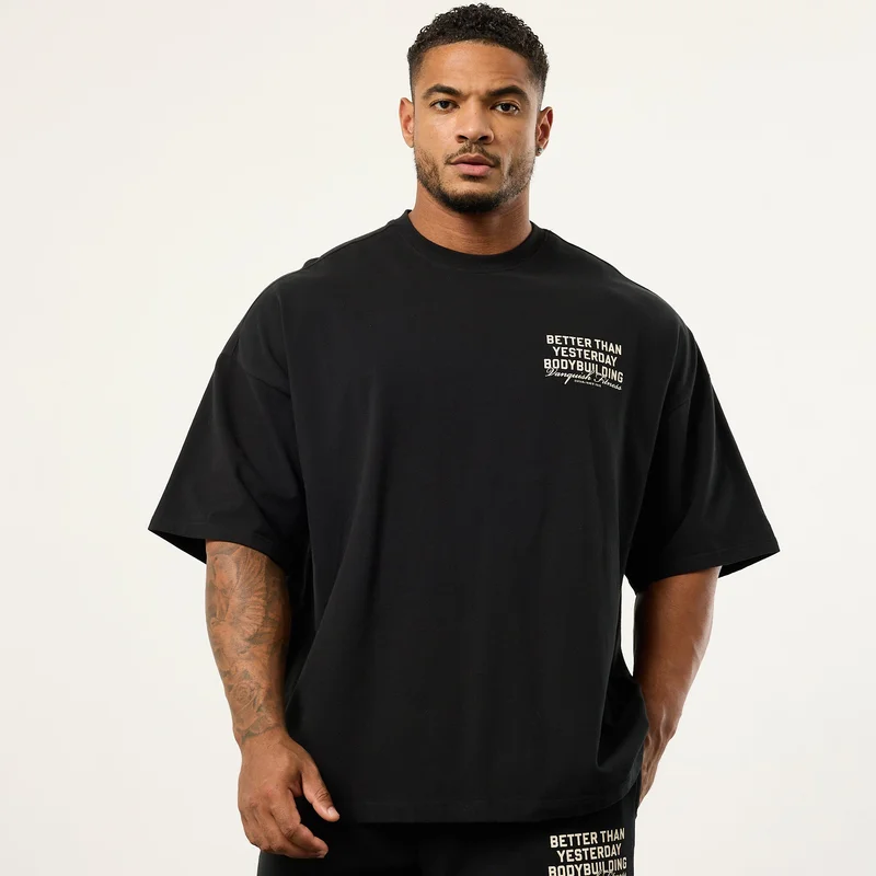 Image of Vanquish Bodybuilding Black Boxy Oversized T Shirt