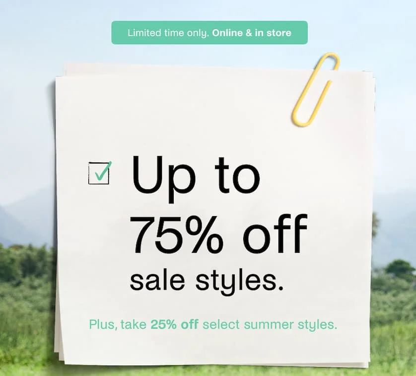 Up to 75% Off Sale Styles