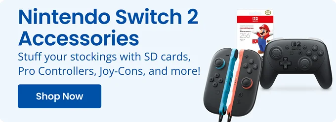 Nintendo Switch 2 Accessories | Stuff your stockings with SD cards, Pro Controllers, Joy-Cons, and more! | Shop Now