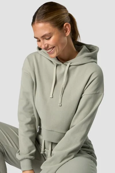 Image of Recharge Cropped Hoodie Wmn Faded Green