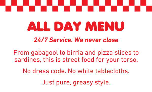 All day menu
