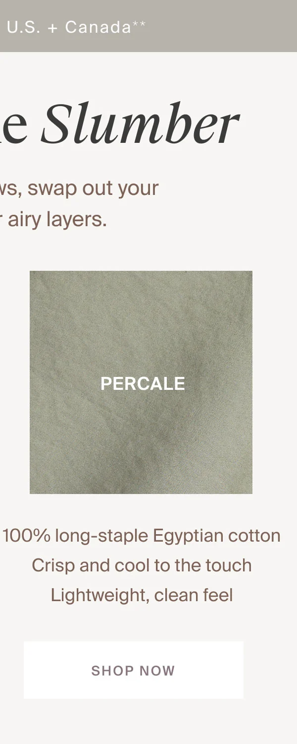 Percale Bedding | Shop Now