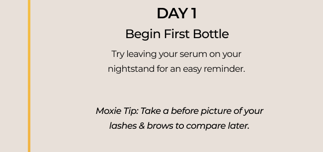 Moxie Tip: Take a before picture of your lashes & brows to compare later.