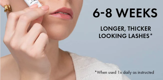6-8 weeks longer, thicker looking lashes