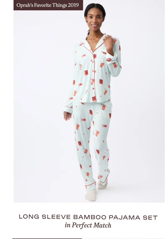 Long Sleeve Bamboo Pajama Set in Perfect Match