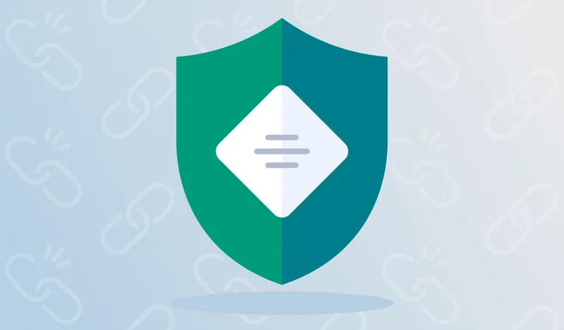 A shield in front of hyperlink icons