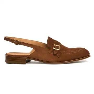 Frankie II Slingback Mule in Sorrel Suede